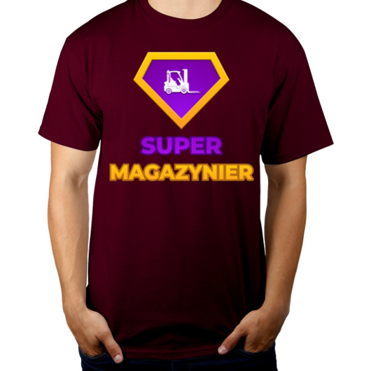 Super Magazynier - Męska Koszulka Burgundowa