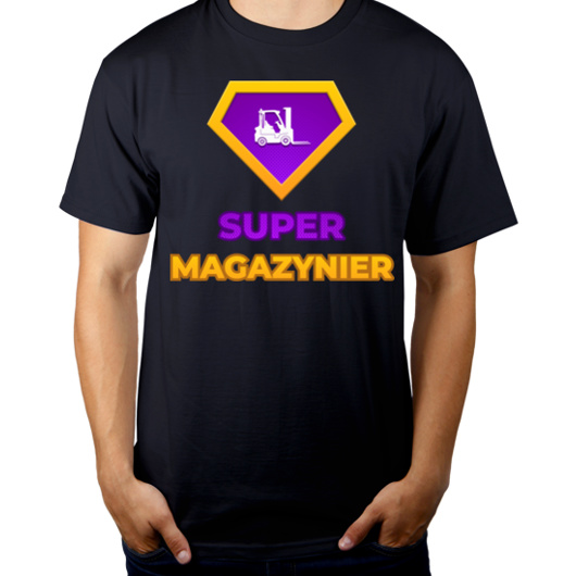 Super Magazynier - Męska Koszulka Ciemnogranatowa