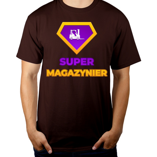 Super Magazynier - Męska Koszulka Czekoladowa