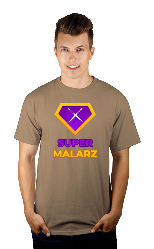 Super Malarz - Męska Koszulka Jasno Szara