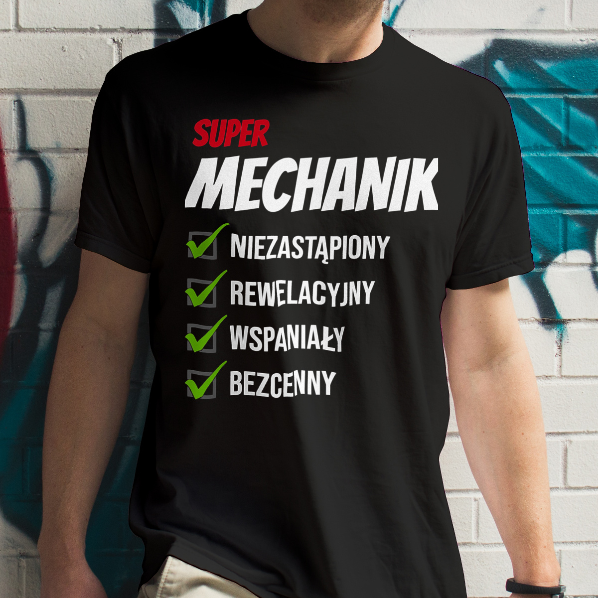 Super Mechanik Niezastąpiony - Męska Koszulka Czarna