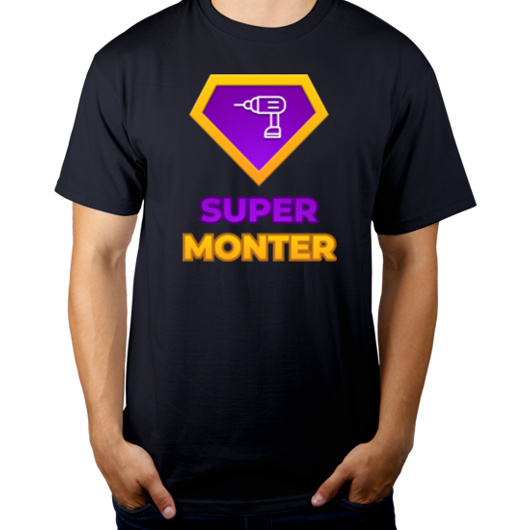 Super Monter - Męska Koszulka Ciemnogranatowa