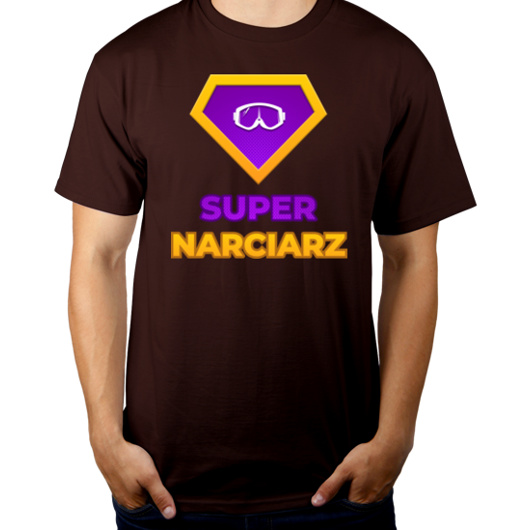 Super Narciarz - Męska Koszulka Czekoladowa