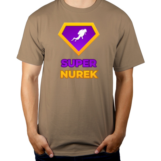 Super Nurek - Męska Koszulka Jasno Szara