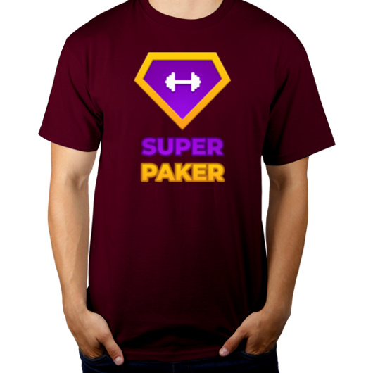 Super Paker - Męska Koszulka Burgundowa