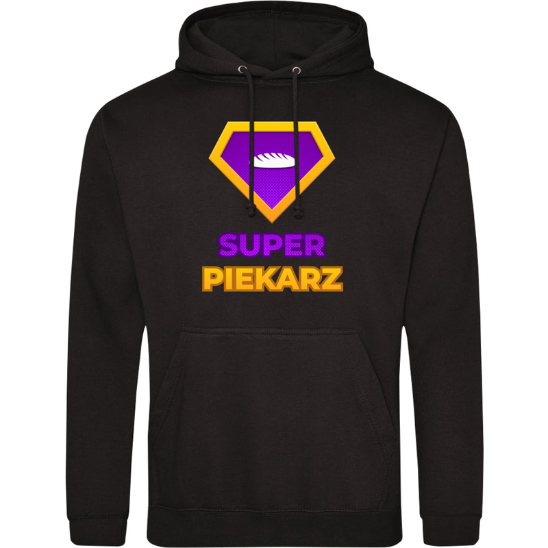 Super Piekarz - Męska Bluza z kapturem Czarna