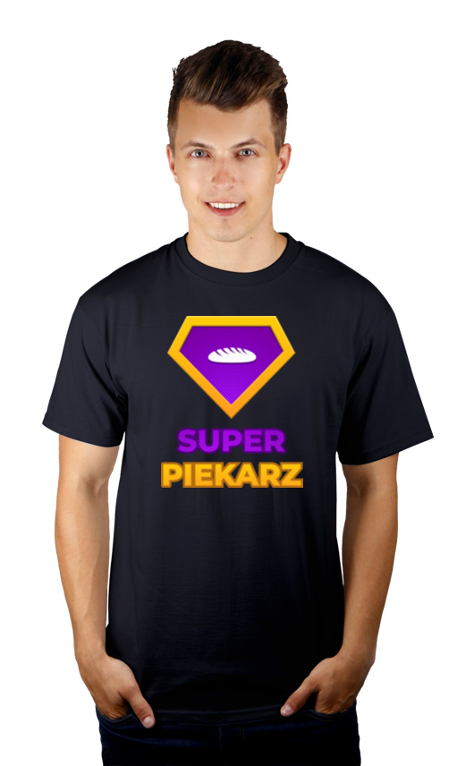 Super Piekarz - Męska Koszulka Ciemnogranatowa