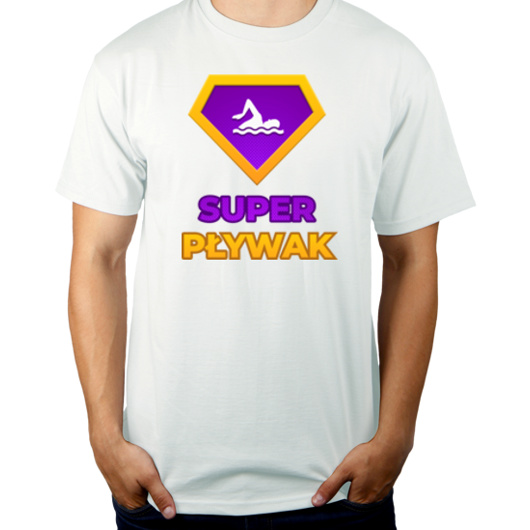 Super Pływak - Męska Koszulka Biała