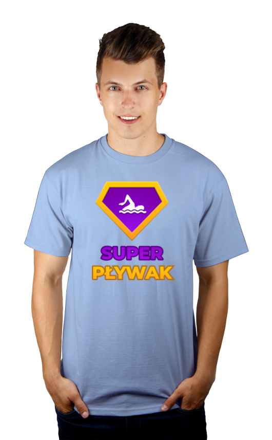 Super Pływak - Męska Koszulka Błękitna