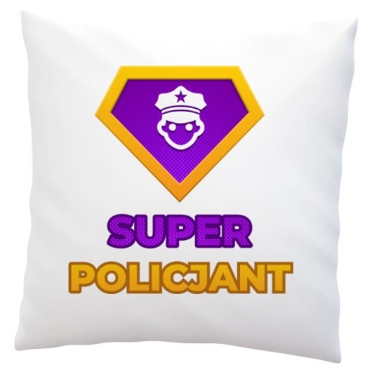 Super Policjant - Poduszka Biała