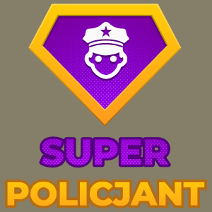 Super Policjant - Męska Koszulka Jasno Szara