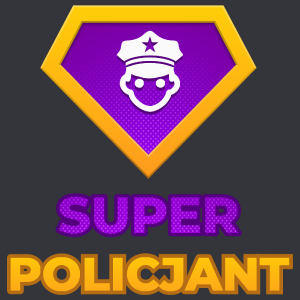 Super Policjant - Męska Koszulka Szara