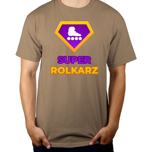 Super Rolkarz - Męska Koszulka Jasno Szara