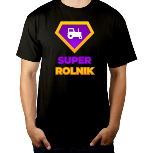 Super Rolnik - Męska Koszulka Czarna