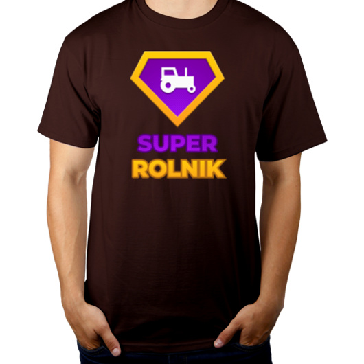 Super Rolnik - Męska Koszulka Czekoladowa