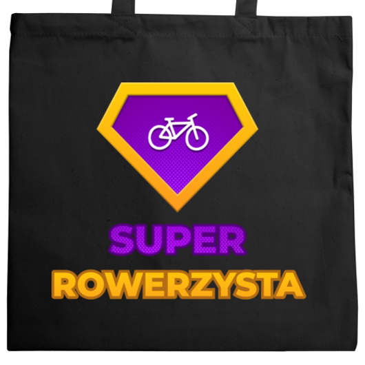 Super Rowerzysta - Torba Na Zakupy Czarna