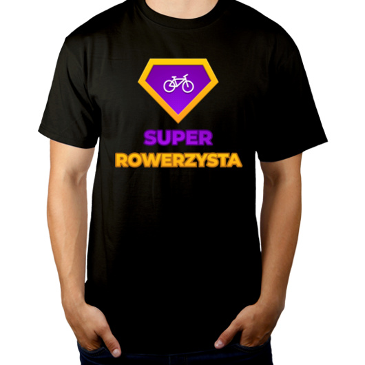 Super Rowerzysta - Męska Koszulka Czarna