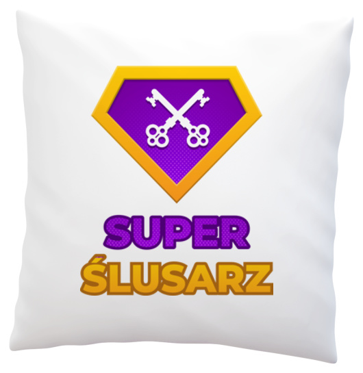 Super Ślusarz - Poduszka Biała