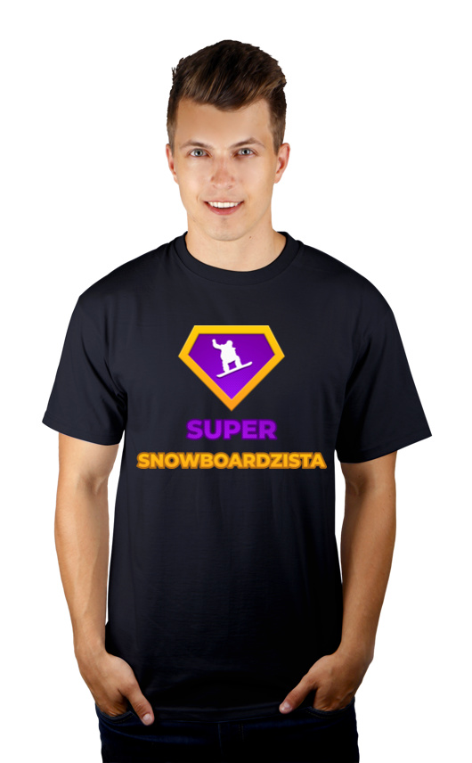 Super Snowboardzista - Męska Koszulka Ciemnogranatowa