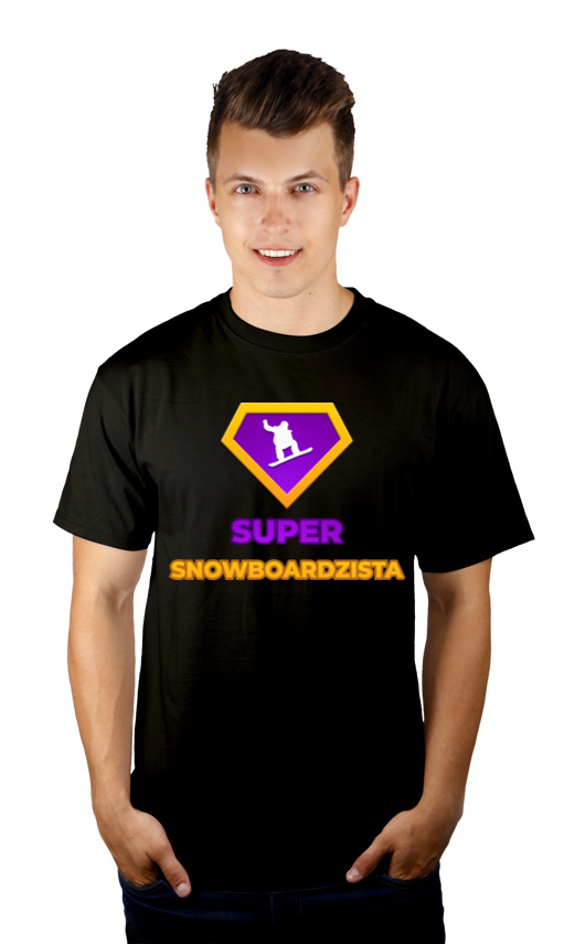 Super Snowboardzista - Męska Koszulka Czarna