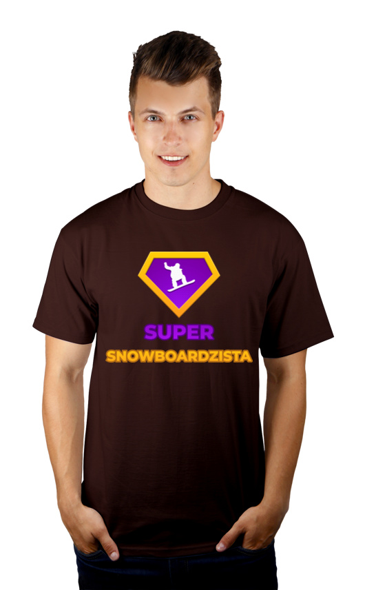 Super Snowboardzista - Męska Koszulka Czekoladowa