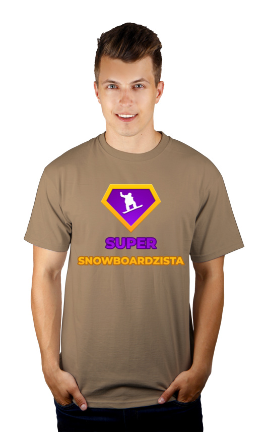 Super Snowboardzista - Męska Koszulka Jasno Szara