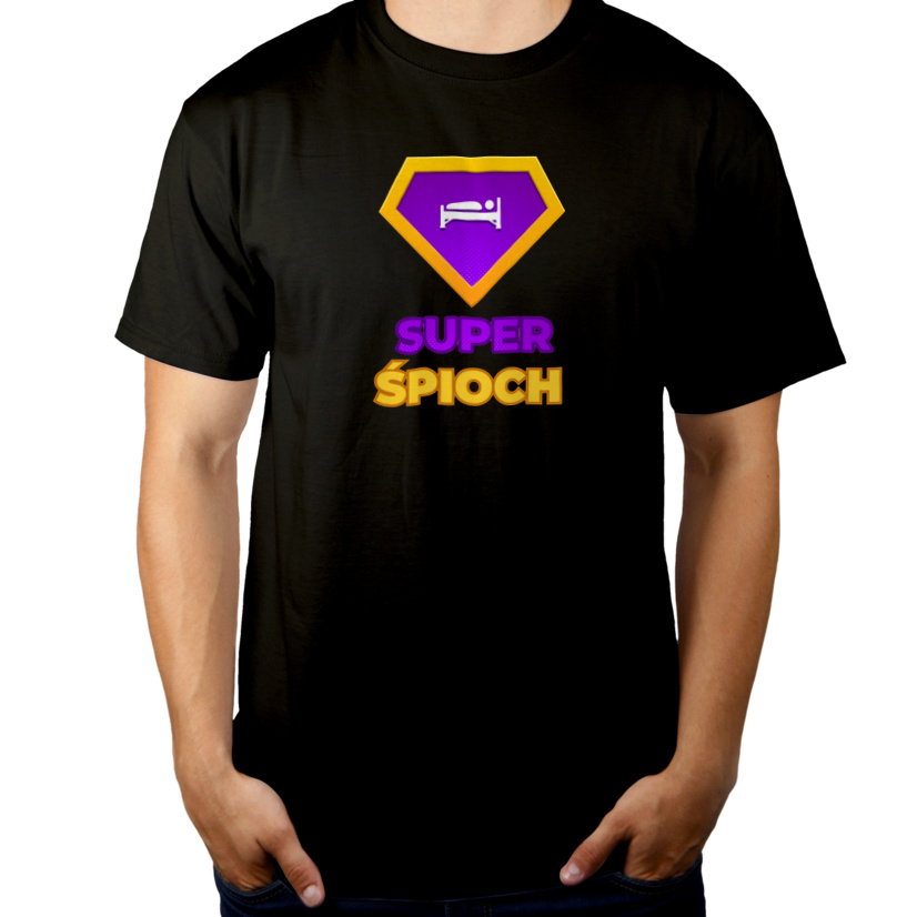 Super Śpioch - Męska Koszulka Czarna
