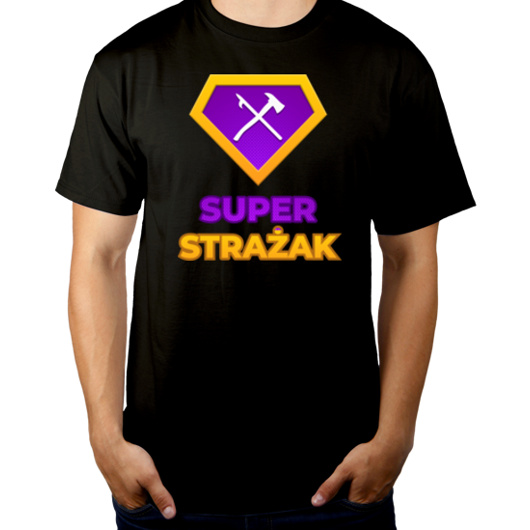 Super Strażak - Męska Koszulka Czarna