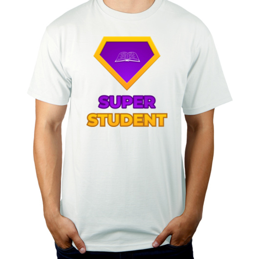 Super Student - Męska Koszulka Biała