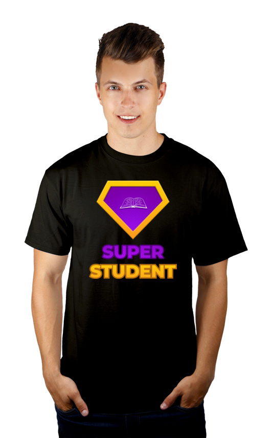 Super Student - Męska Koszulka Czarna