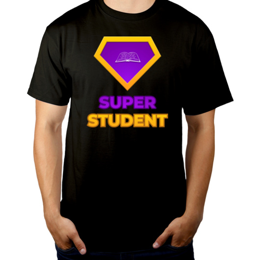 Super Student - Męska Koszulka Czarna