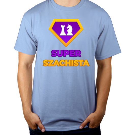 Super Szachista - Męska Koszulka Błękitna