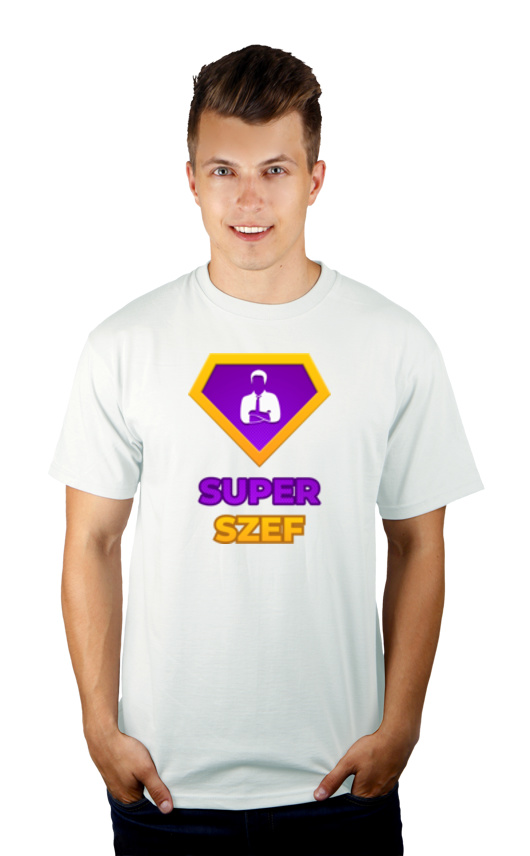 Super Szef - Męska Koszulka Biała