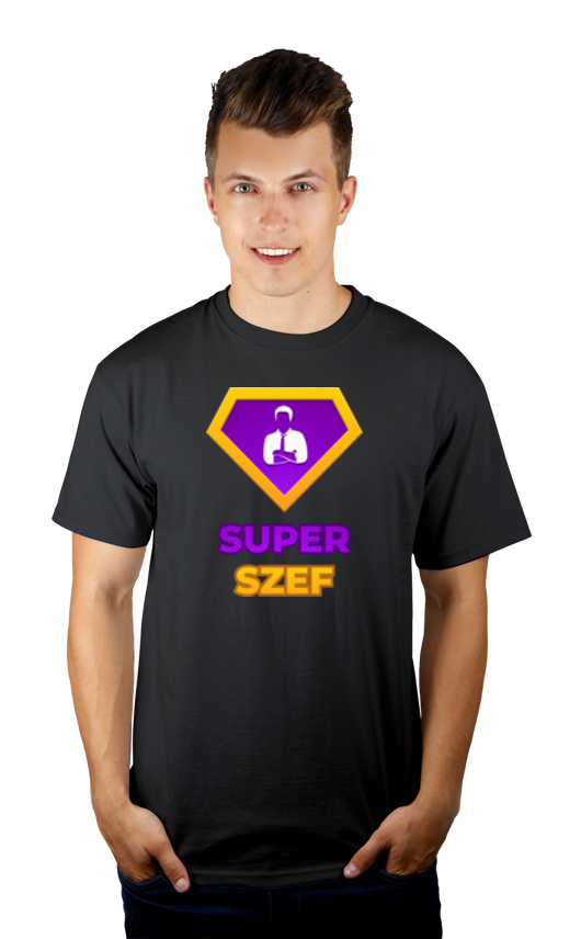 Super Szef - Męska Koszulka Szara