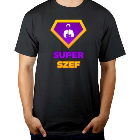 Super Szef - Męska Koszulka Szara