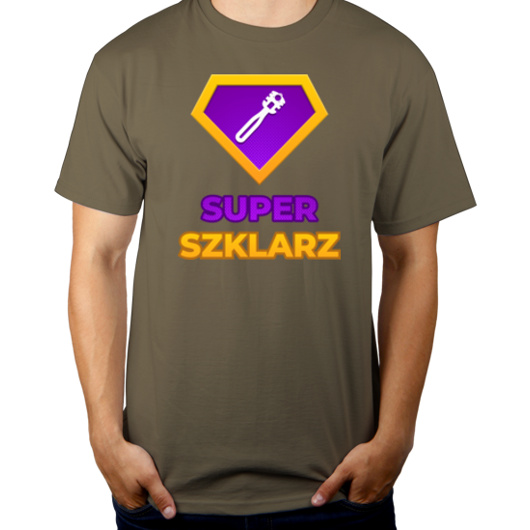 Super Szklarz - Męska Koszulka Khaki