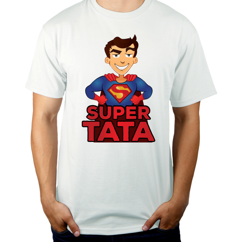 Super Tata - Męska Koszulka Biała