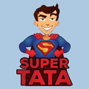 Super Tata - Męska Koszulka Błękitna