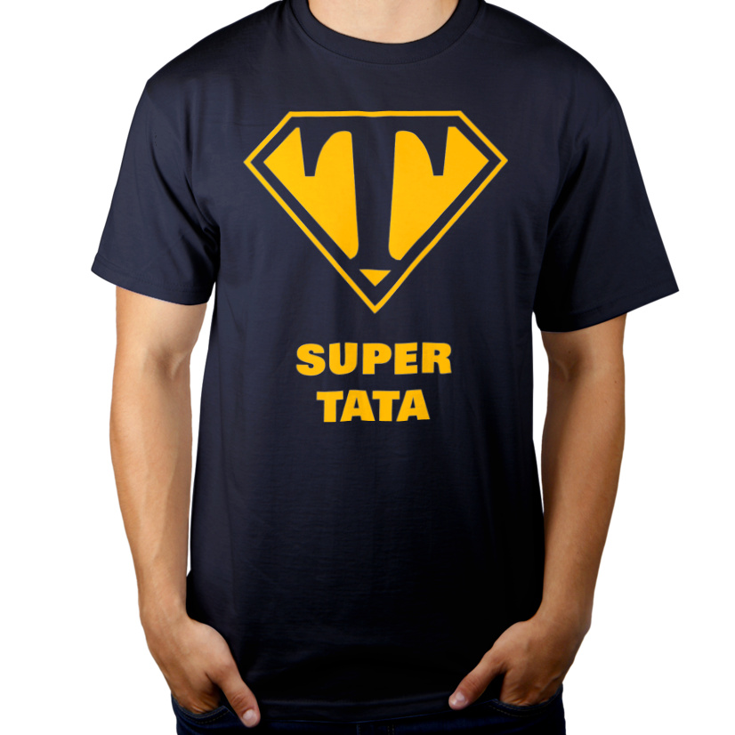 Super Tata - Męska Koszulka Ciemnogranatowa