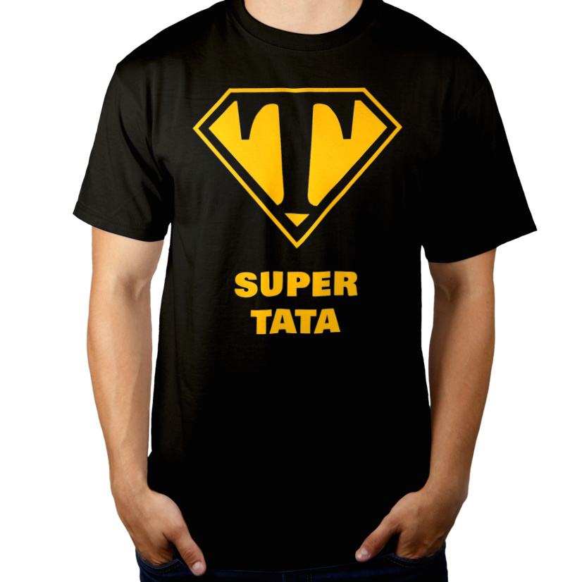 Super Tata - Męska Koszulka Czarna