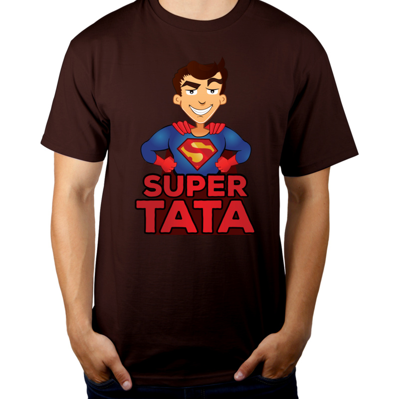Super Tata - Męska Koszulka Czekoladowa