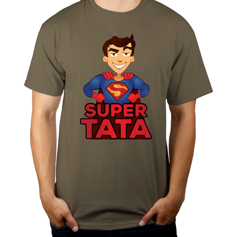 Super Tata - Męska Koszulka Khaki