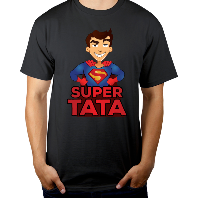 Super Tata - Męska Koszulka Szara