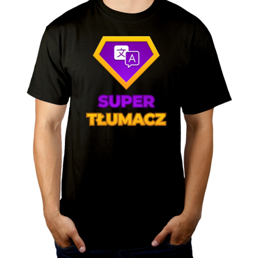 Super Tłumacz - Męska Koszulka Czarna