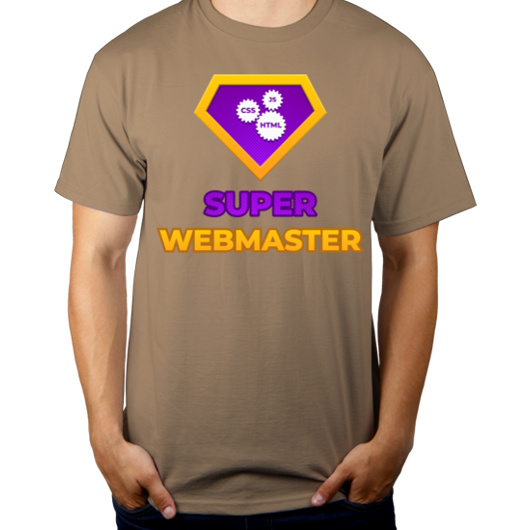 Super Webmaster - Męska Koszulka Jasno Szara