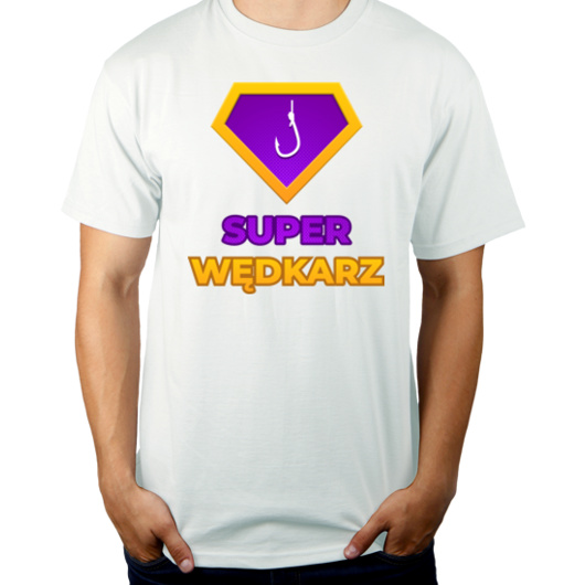 Super Wędkarz - Męska Koszulka Biała