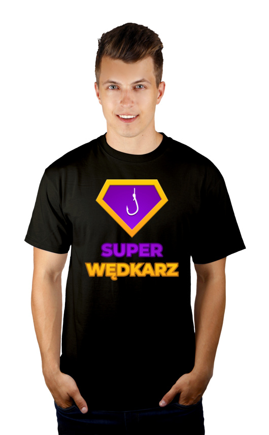 Super Wędkarz - Męska Koszulka Czarna