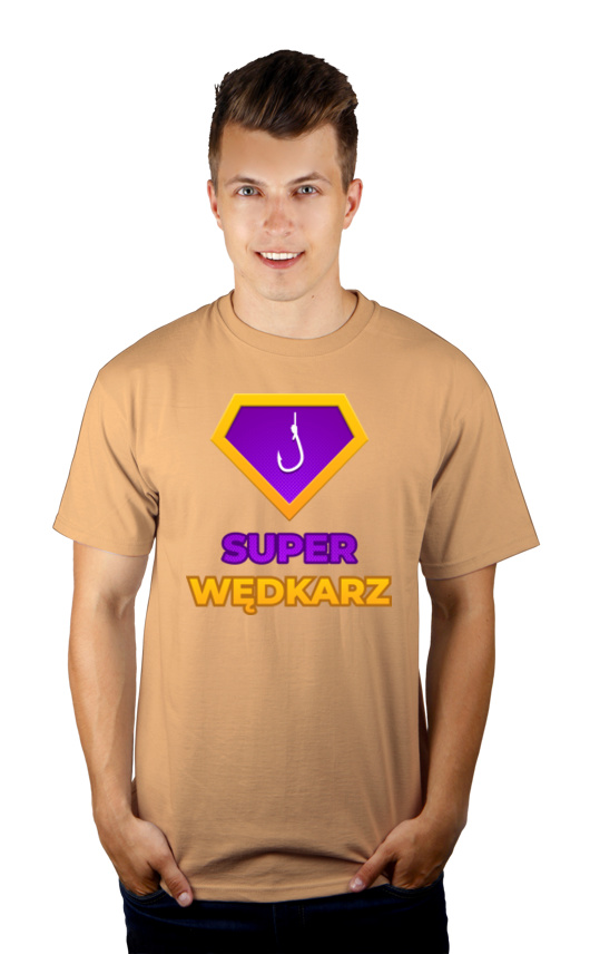 Super Wędkarz - Męska Koszulka Piaskowa