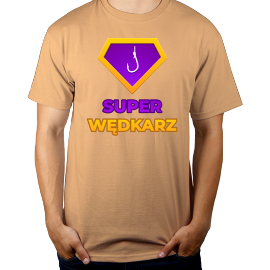 Super Wędkarz - Męska Koszulka Piaskowa