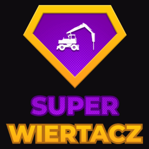 Super Wiertacz - Męska Bluza z kapturem Czarna